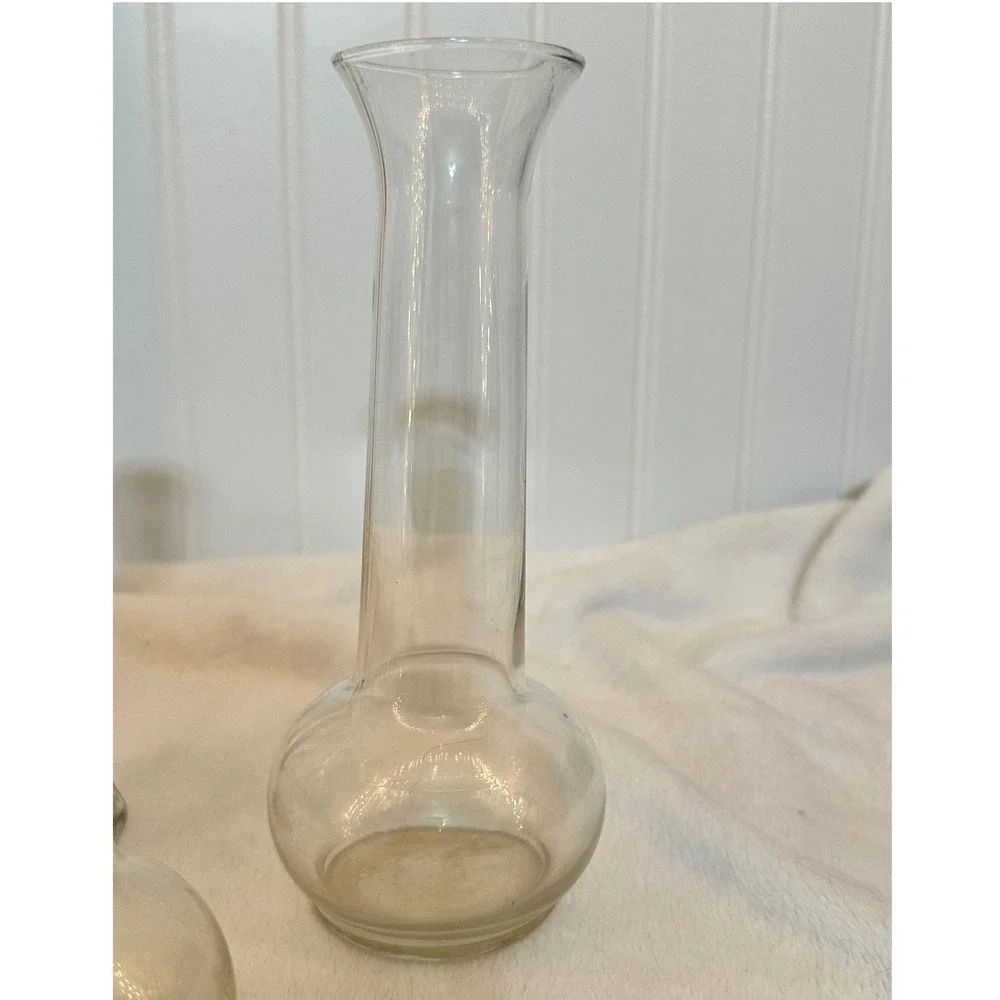 Unbranded‎ Bud Vase Set Home Decor Clear Good Vintage Glass Assorted Shapes MCM